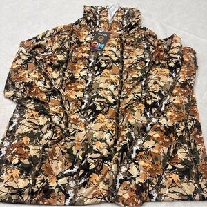 Men's camo light weight quick dry hoodie with UV protection, size large
